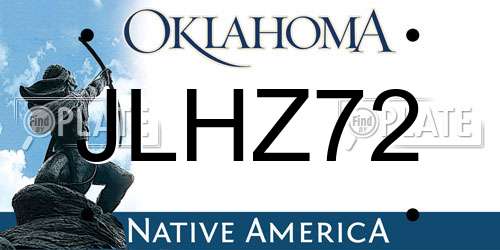 JLHZ72 Oklahoma License Plate