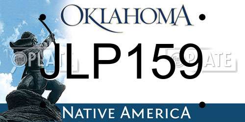 JLP159 Oklahoma License Plate