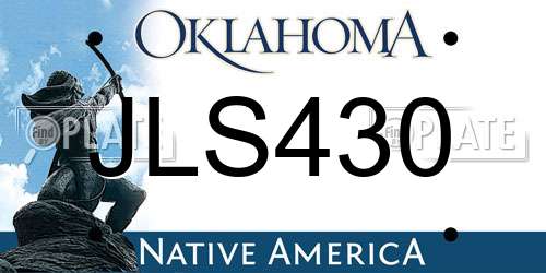 JLS430 Oklahoma License Plate