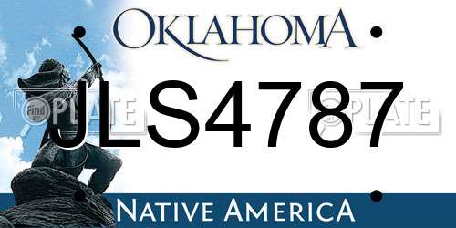 JLS4787 Oklahoma License Plate