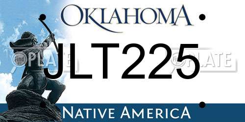 JLT225 Oklahoma License Plate