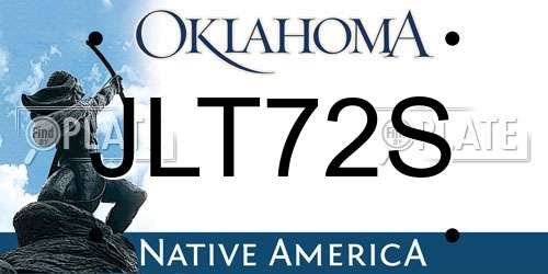 JLT72S Oklahoma License Plate