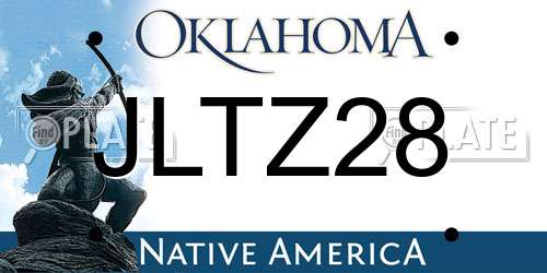 JLTZ28 Oklahoma License Plate