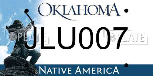 JLU007 Oklahoma License Plate