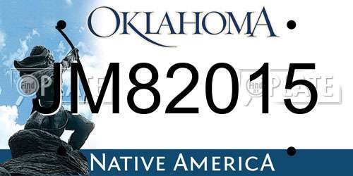 JM82015 Oklahoma License Plate
