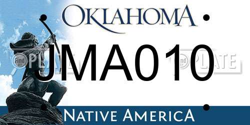 JMA010 Oklahoma License Plate