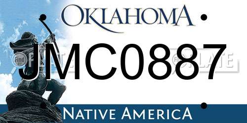 JMC0887 Oklahoma License Plate
