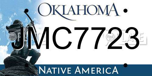 JMC7723 Oklahoma License Plate