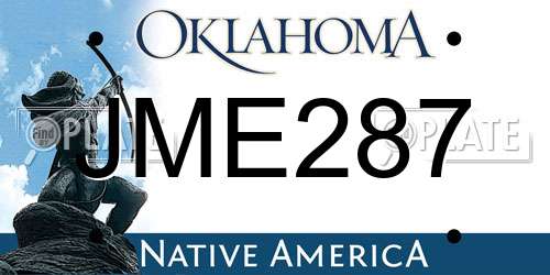 JME287 Oklahoma License Plate