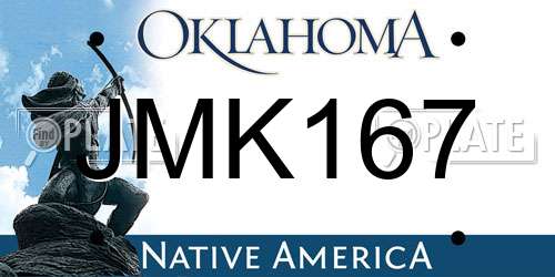 JMK167 Oklahoma License Plate