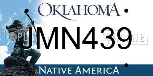 JMN439 Oklahoma License Plate