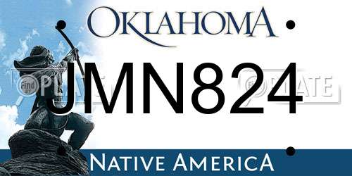 JMN824 Oklahoma License Plate