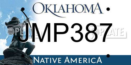 JMP387 Oklahoma License Plate