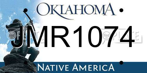 JMR1074 Oklahoma License Plate