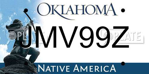 JMV99Z Oklahoma License Plate