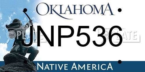 JNP536 Oklahoma License Plate