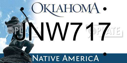 JNW717 Oklahoma License Plate