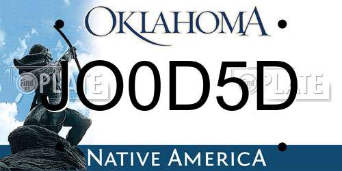 JO0D5D Oklahoma License Plate