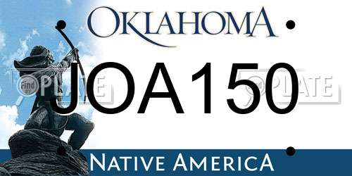 JOA150 Oklahoma License Plate