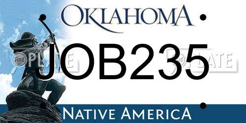 JOB235 Oklahoma License Plate
