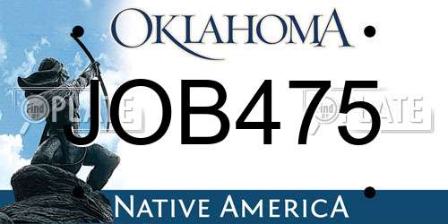 JOB475 Oklahoma License Plate