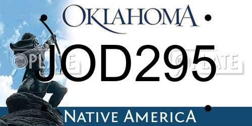 JOD295 Oklahoma License Plate