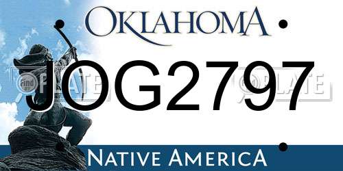 JOG2797 Oklahoma License Plate