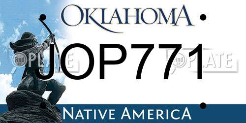 JOP771 Oklahoma License Plate