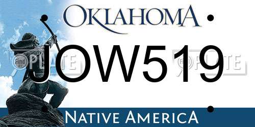 JOW519 Oklahoma License Plate