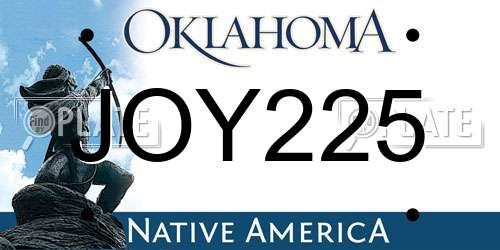 JOY225 Oklahoma License Plate