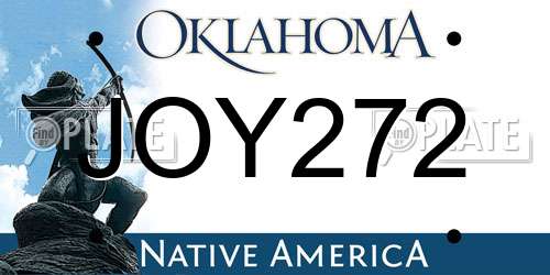 JOY272 Oklahoma License Plate