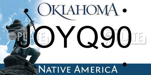 JOYQ90 Oklahoma License Plate