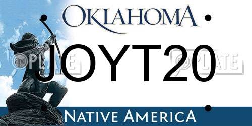 JOYT20 Oklahoma License Plate