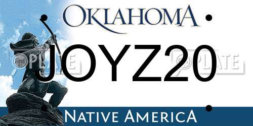 JOYZ20 Oklahoma License Plate