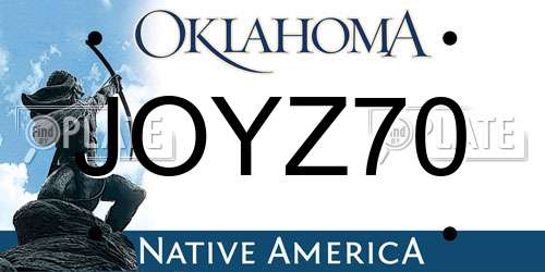 JOYZ70 Oklahoma License Plate
