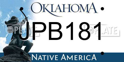 JPB181 Oklahoma License Plate