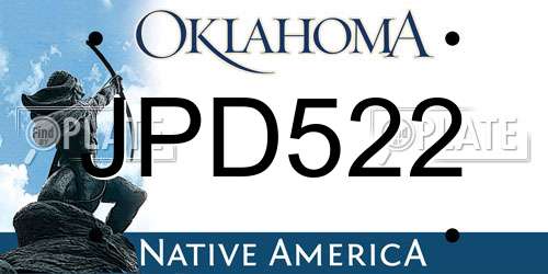 JPD522 Oklahoma License Plate