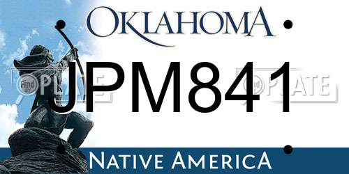 JPM841 Oklahoma License Plate