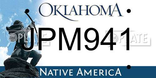 JPM941 Oklahoma License Plate