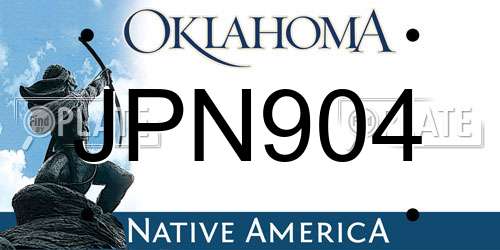 JPN904 Oklahoma License Plate