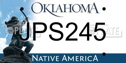 JPS245 Oklahoma License Plate
