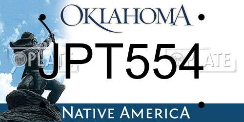 JPT554 Oklahoma License Plate