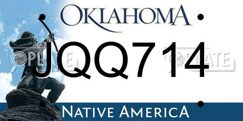 JQQ714 Oklahoma License Plate