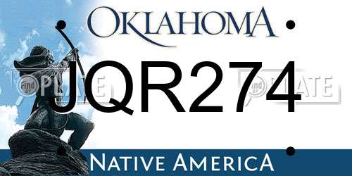 JQR274 Oklahoma License Plate