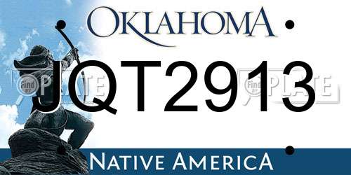 JQT2913 Oklahoma License Plate