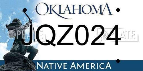 JQZ024 Oklahoma License Plate