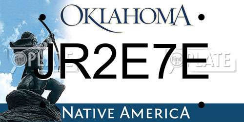 JR2E7E Oklahoma License Plate