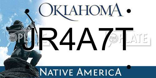 JR4A7T Oklahoma License Plate