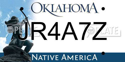 JR4A7Z Oklahoma License Plate