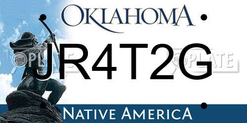 JR4T2G Oklahoma License Plate
